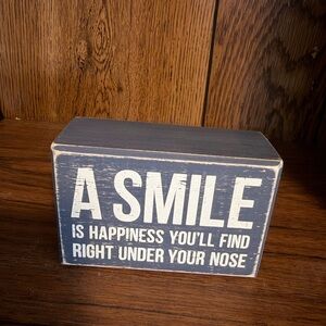 Primitives by Kathy Blue and White Wooden Sign